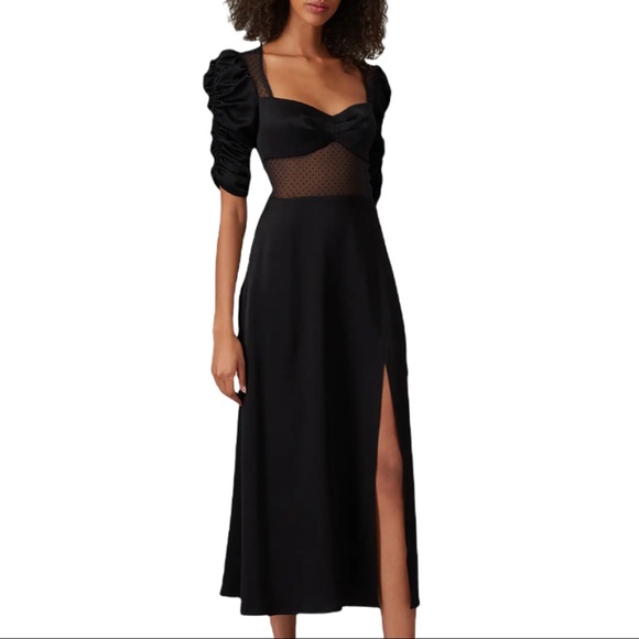 ABS Allen Schwartz Dresses Allen Schwartz Joanna Satin Mesh Cutout